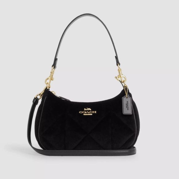 Coach Teri Shoulder Bag With Quilting CO955 Gold/Black NWT  NWT Coach Teri Shoulder Bag With Quilting Black CO955